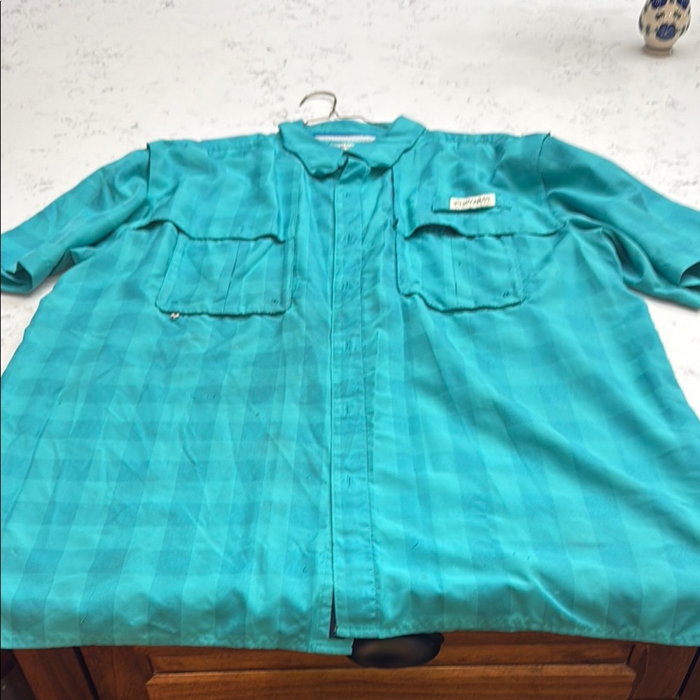 Magellan Outdoors Teal Checkered Men's Shirt
